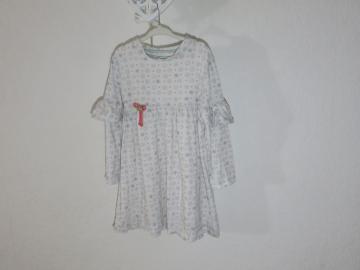 Kleid weiß Jersey mit Vögelchen