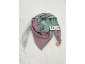XXL Tuch Musselin lila/minthell/mintdunkel