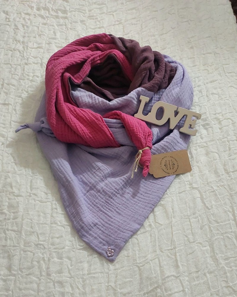 XXL Tuch Musselin pink/flieder/lila