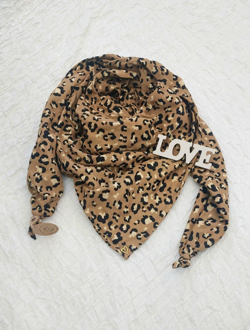 XXL Tuch Musselin leo ocker